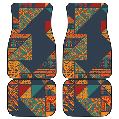 Orange Abstract Pattern Car Floor Mats
