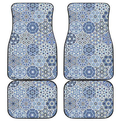 Blue Mandalas Honeycomb Car Floor Mats