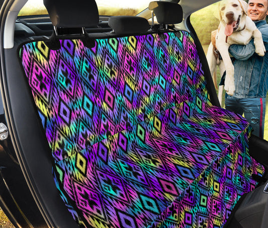 Neon Ethnic Car Back Seat Pet Cover