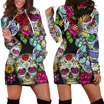 Sugar Skull - Hoodie Dress