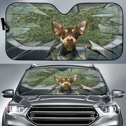 Brown chihuahua Auto Sun Shade
