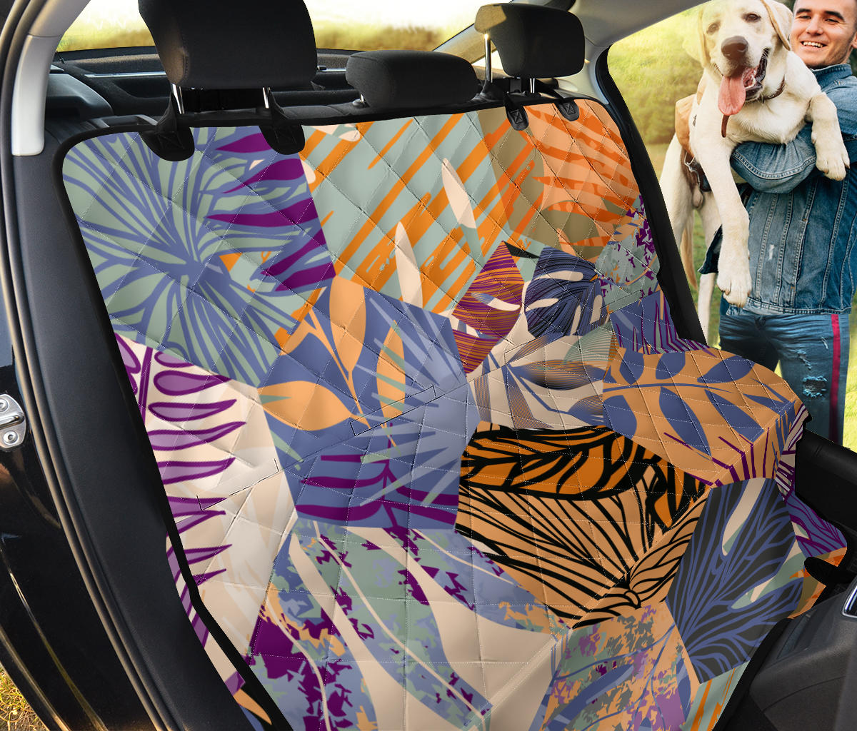 Floral Honeycomb Car Back Seat Pet Cover