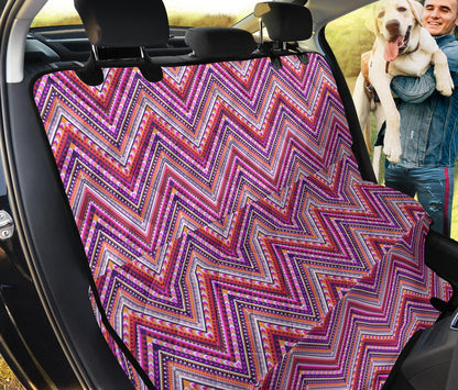 Pink Ethnic Zig Zag Car Back Seat Pet Cover