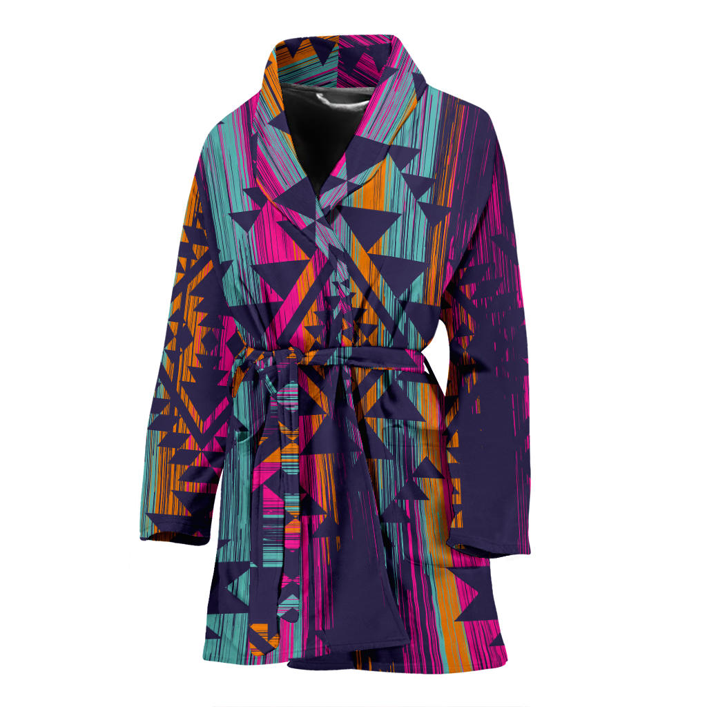 Womens Colorful Boho Aztec Bath Robe