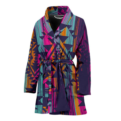Womens Colorful Boho Aztec Bath Robe