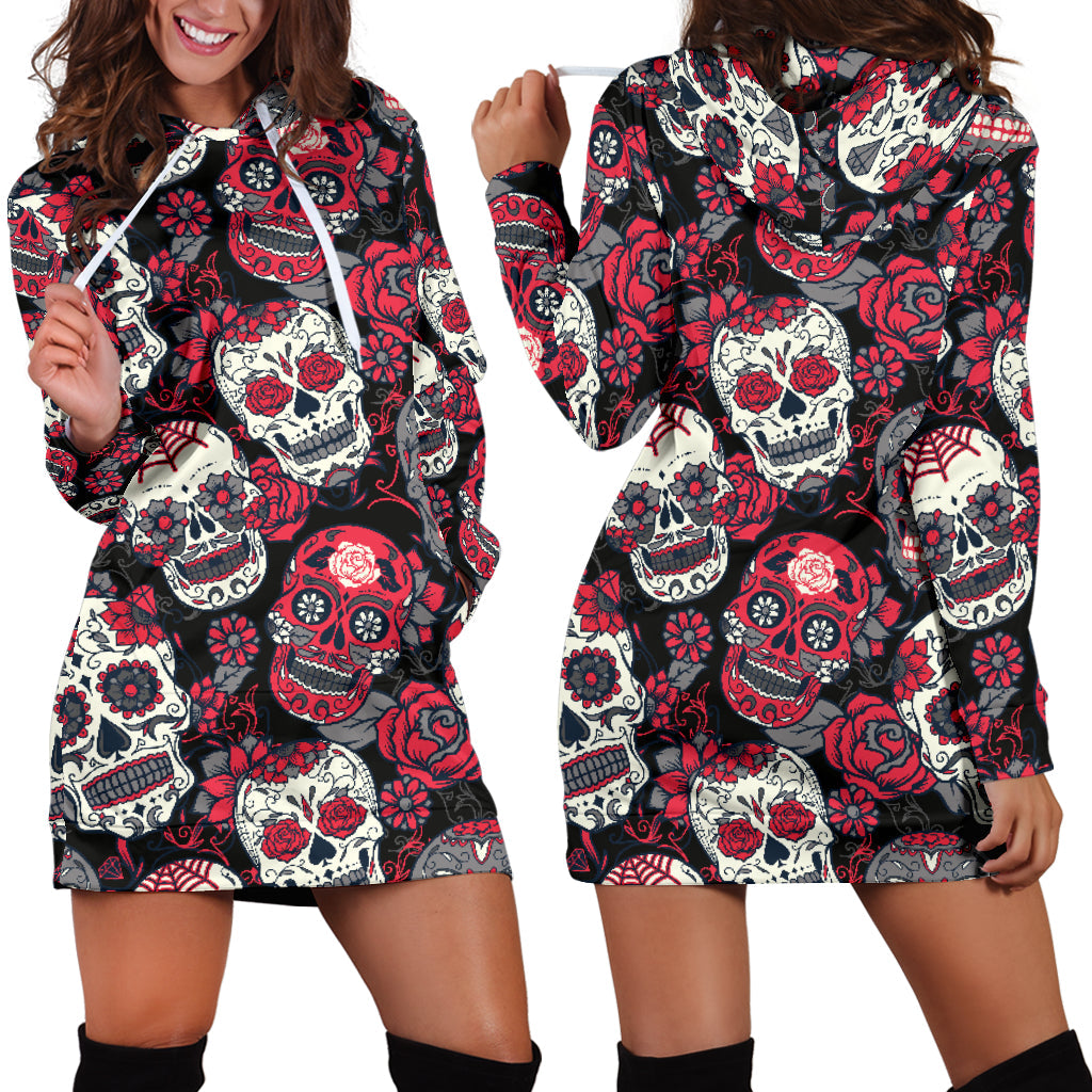 Pink Sugar Skull - Hoodie Dress
