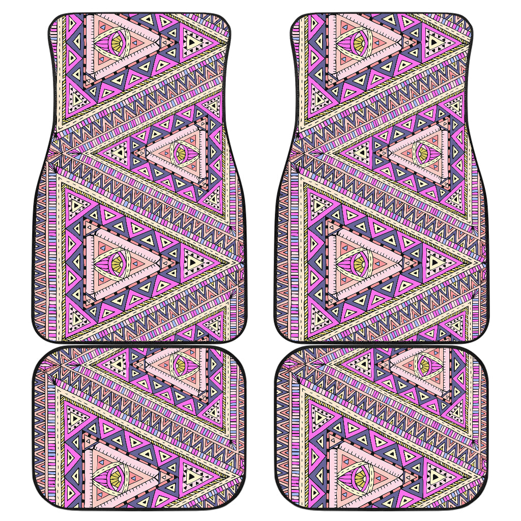 Pink Persian Triangles Pattern Car Floor Mats