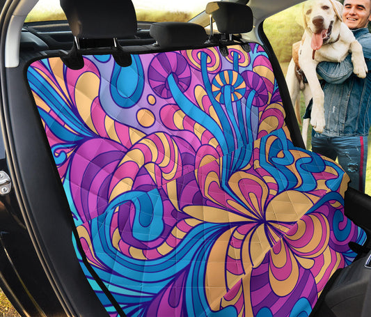 Colorful Psychedelic Decor Car Back Seat Pet Cover