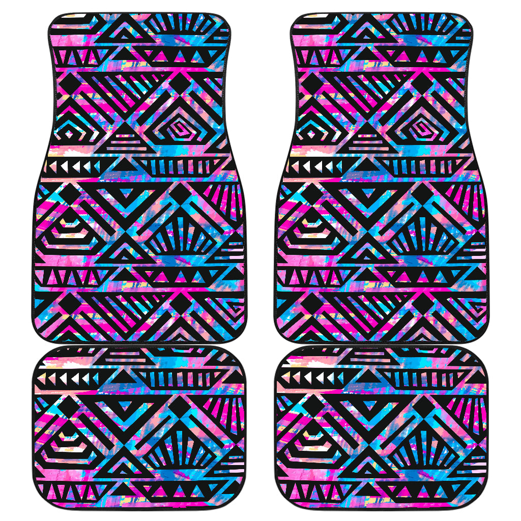 Blue Pink Abstract Tribal Car Floor Mats