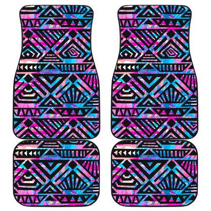 Blue Pink Abstract Tribal Car Floor Mats