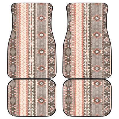 Beige Ethnic Stripes Car Floor Mats