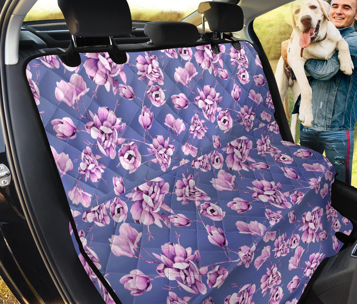 Blue Floral (2) Car Back Seat Pet Cover