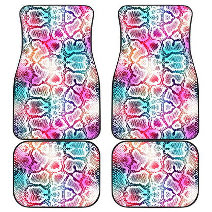 Colorful Snake Skin Print Car Floor Mats