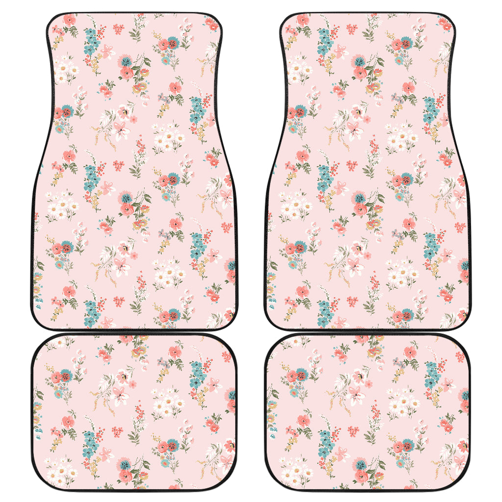 Pink Floral Car Floor Mats