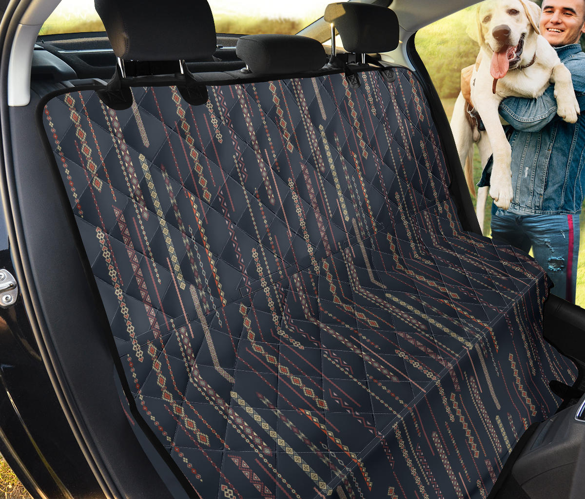 Boho Chic Bohemian Stripes Car Back Seat Pet Cover