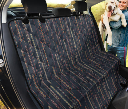 Boho Chic Bohemian Stripes Car Back Seat Pet Cover
