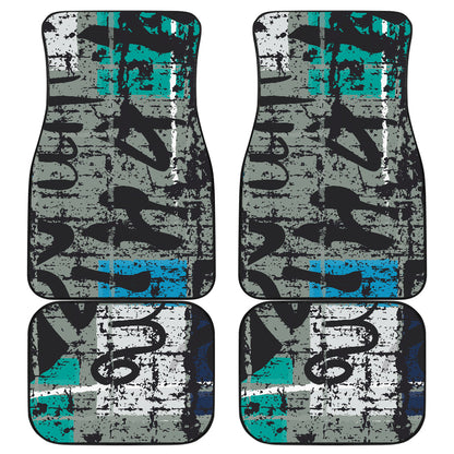 Grey Blue Abstract Car Floor Mats