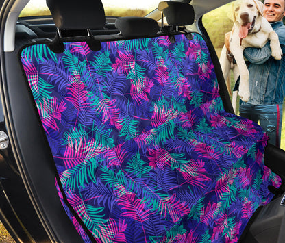 Blue Pink Plants Car Back Seat Pet Cover