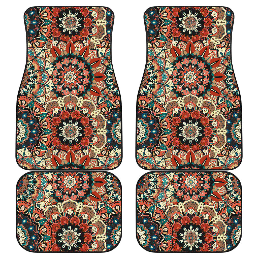 Brown Mandalas Car Floor Mats