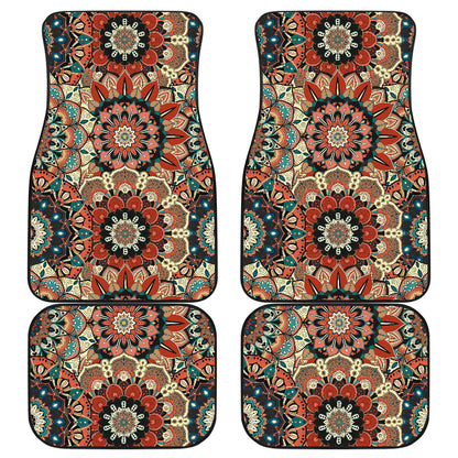 Brown Mandalas Car Floor Mats