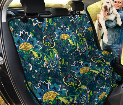 Elegant Floral Decor Car Back Seat Pet Cover