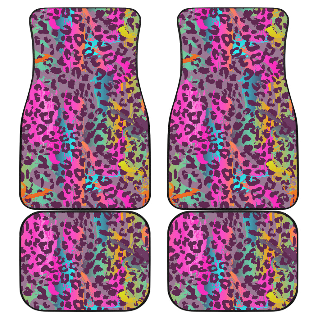Pink Leopard Print Car Floor Mats