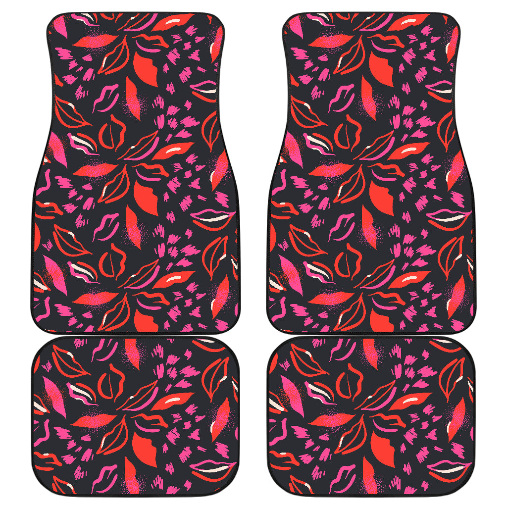 Red Floral Lips Car Floor Mats