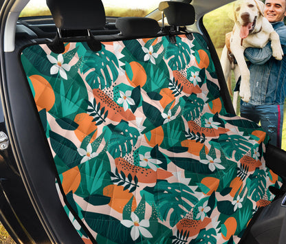 Floral Oranges Car Back Seat Pet Cover