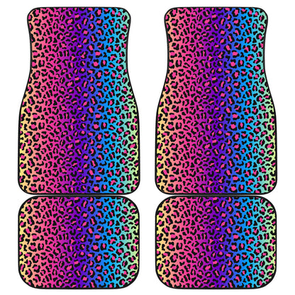 Colorful Leopart Print Car Floor Mats