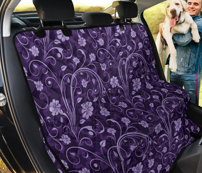 Purple Floral Car Back Seat Pet Cover
