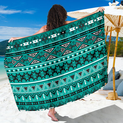 Teal green Boho Aztec Sarong