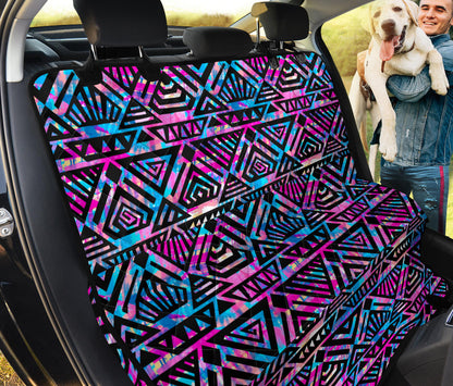 Blue Pink Abstract Tribal Car Back Seat Pet Cover