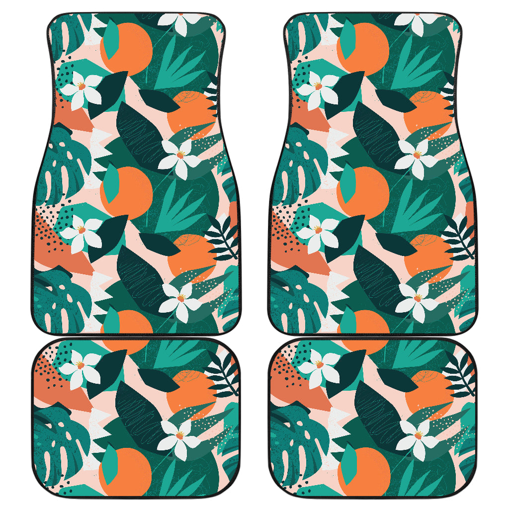 Floral Oranges Car Floor Mats