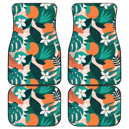 Floral Oranges Car Floor Mats