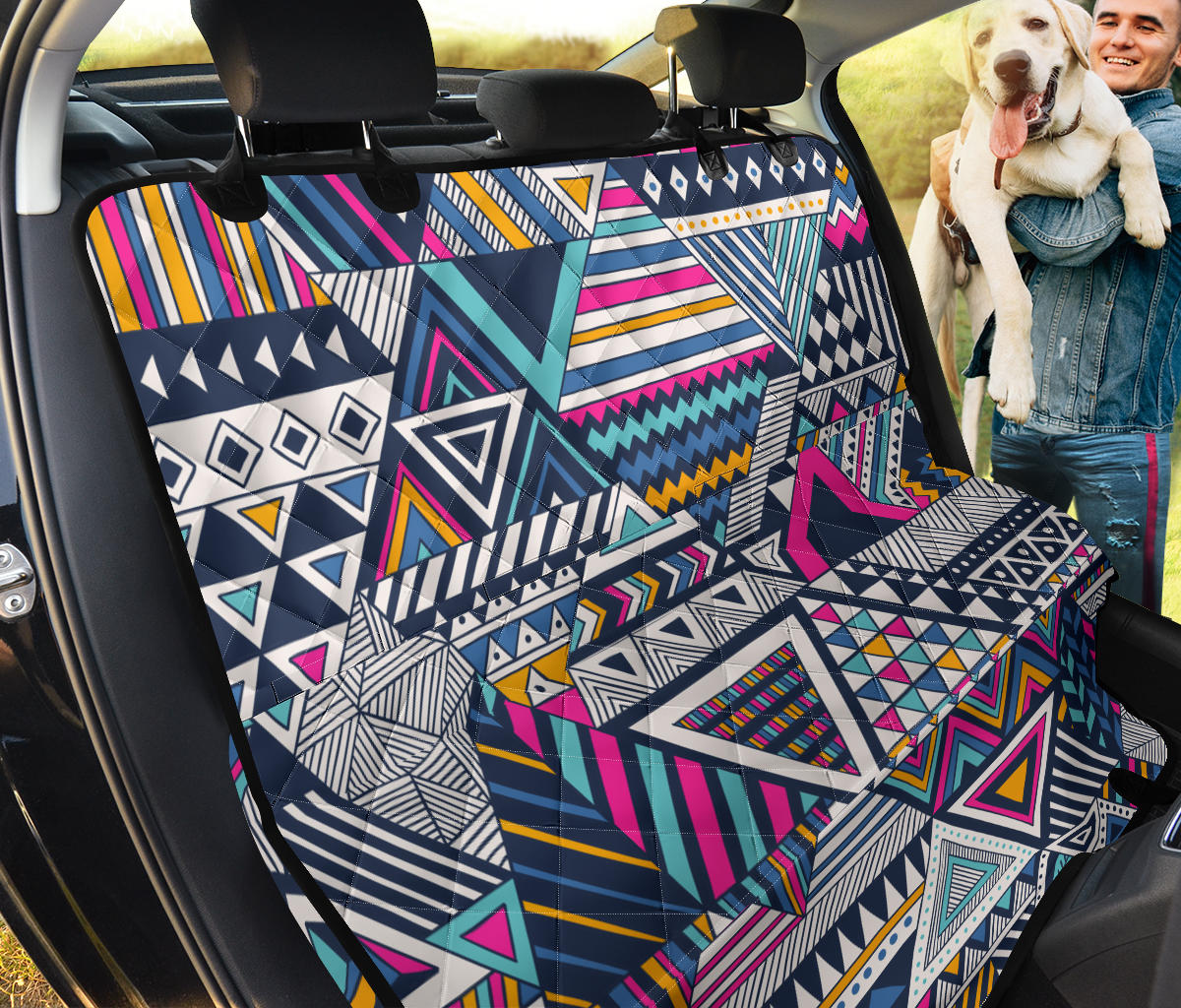 Colorful Tribal Car Back Seat Pet Cover