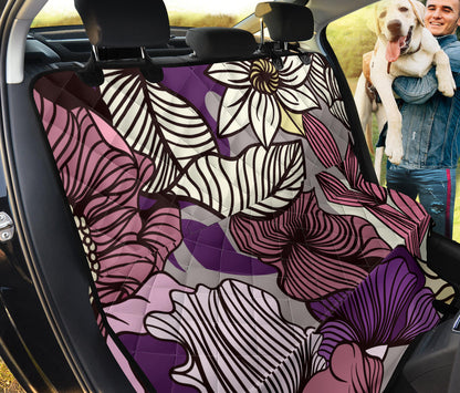 Colorful Floral Car Back Seat Pet Cover