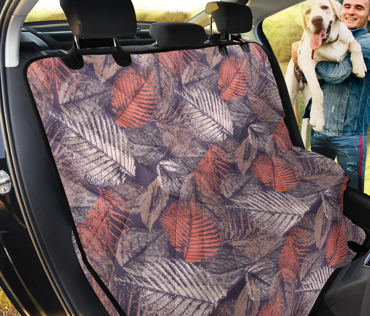 Vintage Leaves Car Back Seat Pet Cover