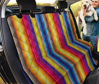 Rainbow Stripes Knit Print Car Back Seat Pet Cover