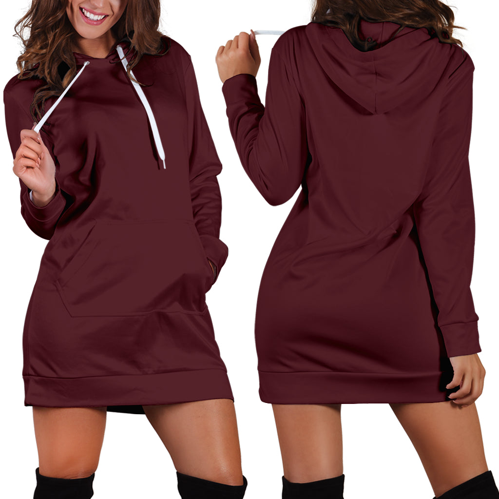 Burgundy - Hoodie Dress