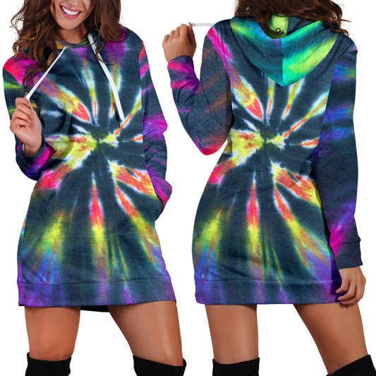 Colorful Neon Womens Hoodie Dress