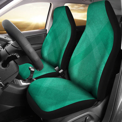 Green Abstract Angles Printed Car Seat Covers