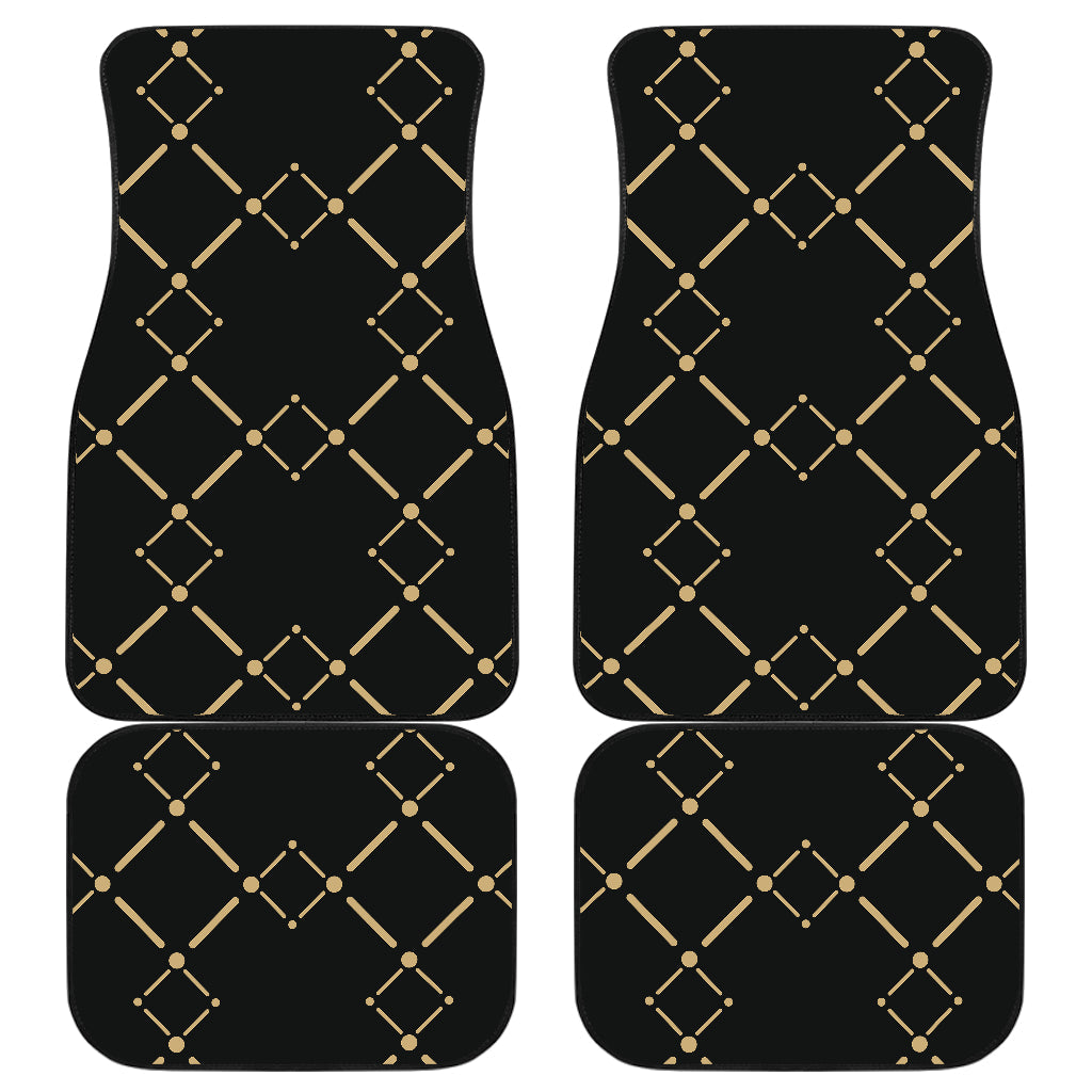 Black & Gold Plaid Car Floor Mats