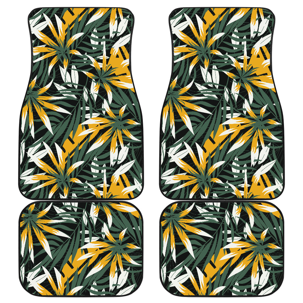Green Yellow Leaves Car Floor Mats