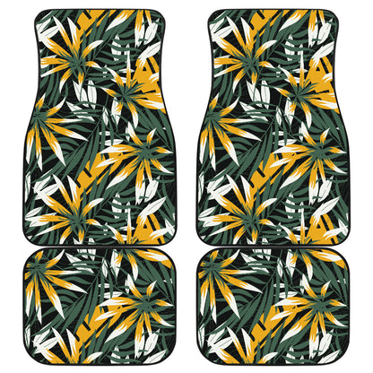 Green Yellow Leaves Car Floor Mats