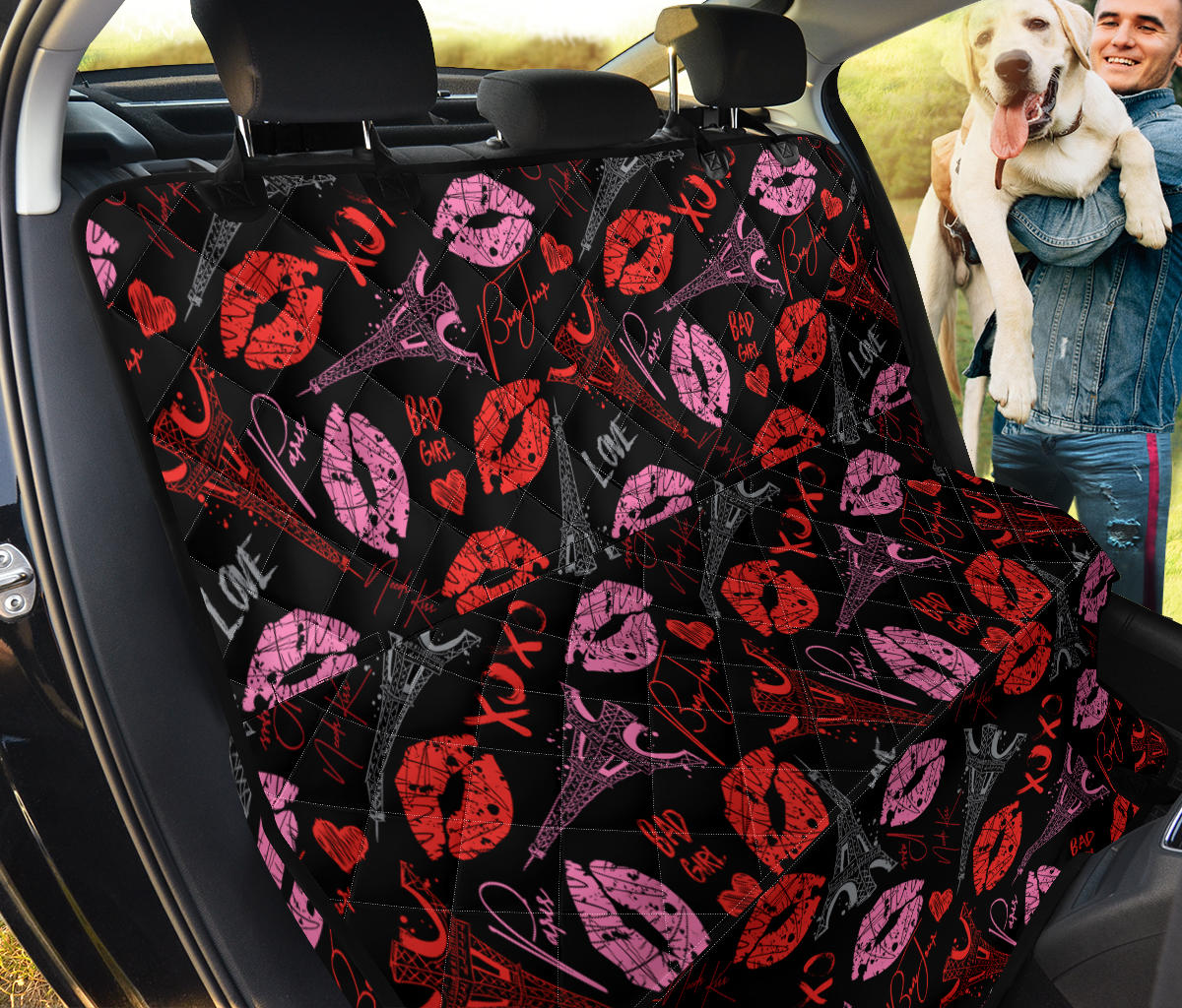 Pink Red Lips Car Back Seat Pet Cover