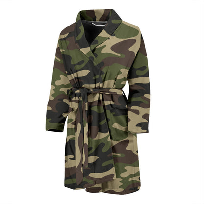 Mens Army Green Camouflage Bath Robe