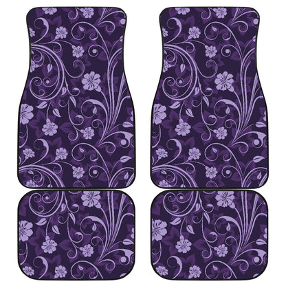Purple Floral Car Floor Mats