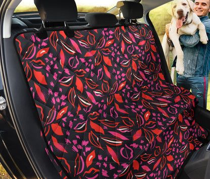 Red Floral Lips Car Back Seat Pet Cover