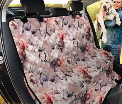 Pink Floral Car Back Seat Pet Cover