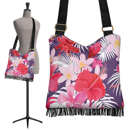 Pink Flowers Crossbody Bag